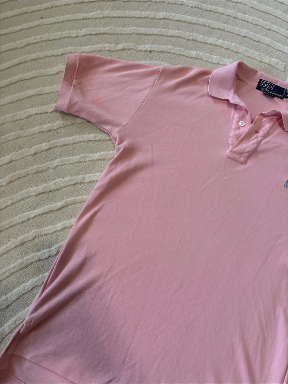 Ralph Lauren Light Pink Polo Shirt with Embroidered Pony